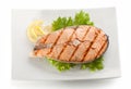 Grilled salmon stake