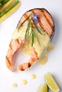 Grilled Salmon Steak Royalty Free Stock Photo