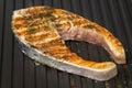 Grilled salmon steak Royalty Free Stock Photo