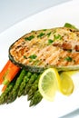 Grilled Salmon Steak Royalty Free Stock Photo