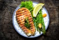 Grilled Salmon steak Royalty Free Stock Photo