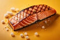 Grilled salmon steak, elegant seafood dish meal