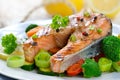 Grilled salmon steak Royalty Free Stock Photo