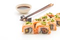 grilled salmon sushi roll - japanese food style Royalty Free Stock Photo