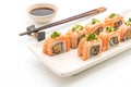 grilled salmon sushi roll - japanese food style Royalty Free Stock Photo