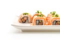 grilled salmon sushi roll - japanese food style Royalty Free Stock Photo