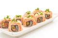 grilled salmon sushi roll - japanese food style Royalty Free Stock Photo