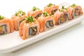 grilled salmon sushi roll - japanese food style Royalty Free Stock Photo