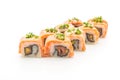 grilled salmon sushi roll - japanese food style Royalty Free Stock Photo