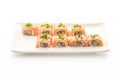 grilled salmon sushi roll - japanese food style Royalty Free Stock Photo