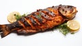 Grilled Sardine In Marinade: A Dark Orange And Emerald Masterpiece