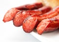 Grilled sausage collage Royalty Free Stock Photo