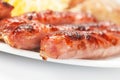 Grilled sausage collage Royalty Free Stock Photo