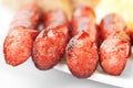 Grilled sausage collage Royalty Free Stock Photo