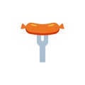 Grilled sausage flat icon