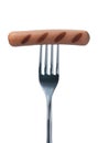 Grilled Sausage On Fork Royalty Free Stock Photo