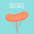 Grilled sausage graphic illustration