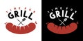 Grilled sausage - vector logo Royalty Free Stock Photo