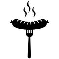 Grilled sausages icon o white background. hot sausage logo. sausage sign. flat style Royalty Free Stock Photo