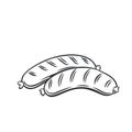 Grilled Sausages outline icon Royalty Free Stock Photo