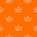Grilled sausages pattern vector orange Royalty Free Stock Photo