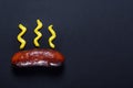 Grilled sausages prepared on grill Royalty Free Stock Photo