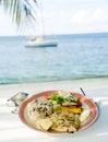 Grilled sauteed cavalli kingfish caribbean style Royalty Free Stock Photo