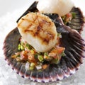 Grilled Scallops with Salsa Royalty Free Stock Photo