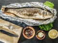 Grilled sea bass fish Royalty Free Stock Photo