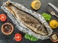 Grilled sea bass fish Royalty Free Stock Photo