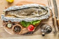 Grilled sea bass fish. Royalty Free Stock Photo