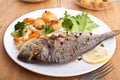 Grilled Sea Bream Fish with Vegetables