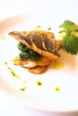 Grilled sea bream with swiss chard