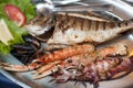 Grilled seafood plate