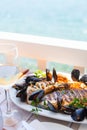 Grilled seafood platter