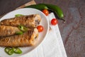 Grilled shad with tomato Royalty Free Stock Photo