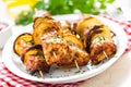 Grilled shish kebab or shashlik on skewers Royalty Free Stock Photo