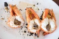 Grilled shrim ready to be serve Royalty Free Stock Photo