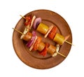Grilled Shrimp and Andouille Sausage Kabobs Royalty Free Stock Photo