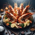 Grilled Shrimp Delight: A Symphony of Flavor on an Elegant Platter.