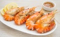 Grilled Shrimp on plate Royalty Free Stock Photo