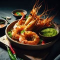 Grilled shrimp with seafood sauce 02