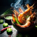 Grilled shrimp with seafood sauce 03