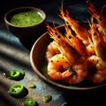 Grilled shrimp with seafood sauce 05