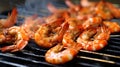 Grilled Shrimp, Seafood, Seafood, Barbecue Grill, Grilled, Prawn. AI Generative Royalty Free Stock Photo