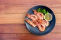 Grilled shrimp with seafood spicy sauce Royalty Free Stock Photo