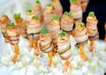 Grilled shrimps with bacon Royalty Free Stock Photo