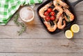 Grilled shrimps and beer Royalty Free Stock Photo