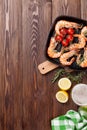 Grilled shrimps and beer Royalty Free Stock Photo