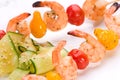 Grilled shrimps and cucumber s Royalty Free Stock Photo